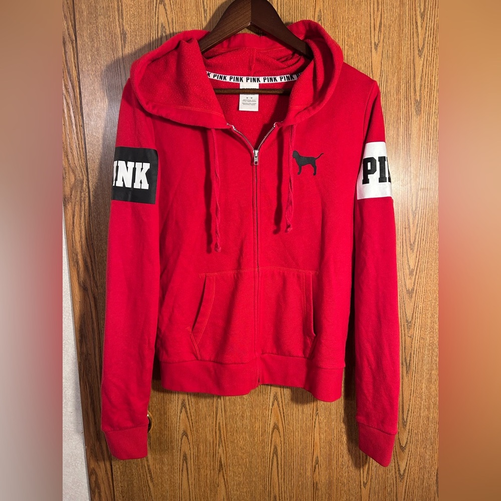 PINK Varsity Full Zip Hooded Jacket - Picture 2 of 7